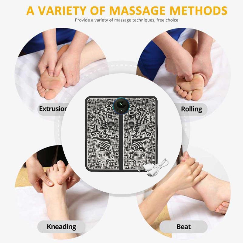 EMS Electric Foot Massager Mat β Smart Display USB Rechargeable Foot Massage Pad