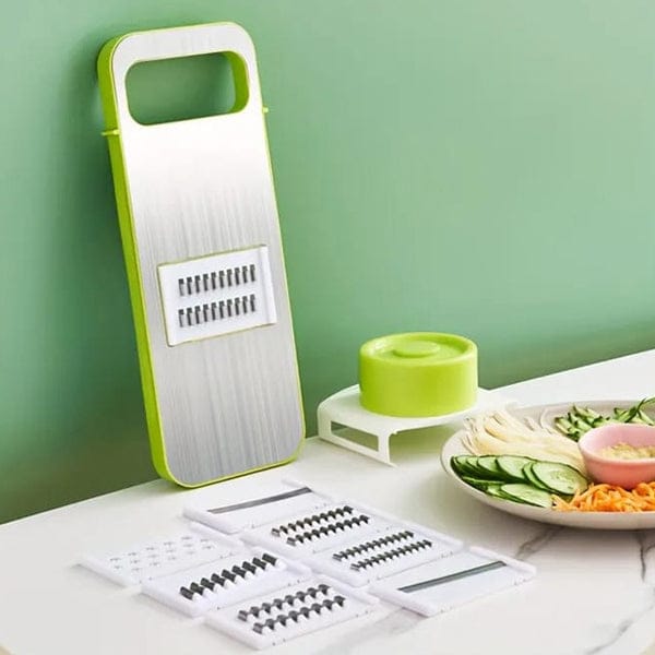 5-in-1 Manual Food Grater & Vegetable Slicer with Stainless Steel Blades