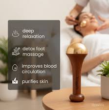 Kansa Wooden Face & Foot Massager | Handheld Self-Care Massage Tool