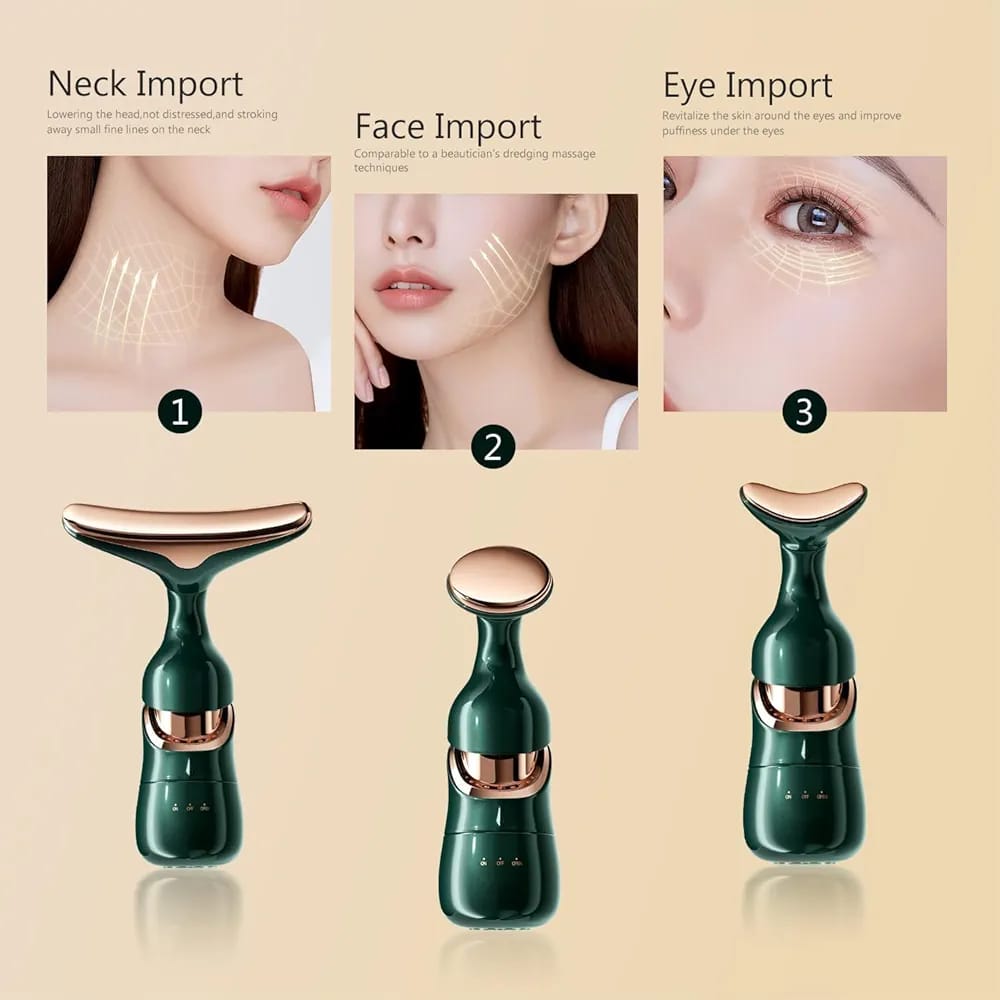 3-in-1 Face Slimming & Uplift Wand – Thermal Vibration Facial Massager