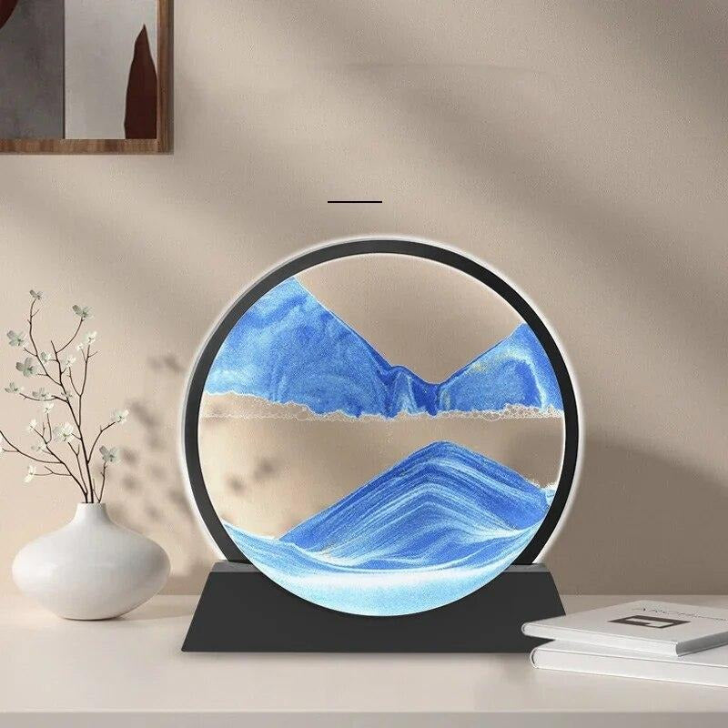 3D Moving Sand Art Lamp With Stand – Decorative Sandscape Frame